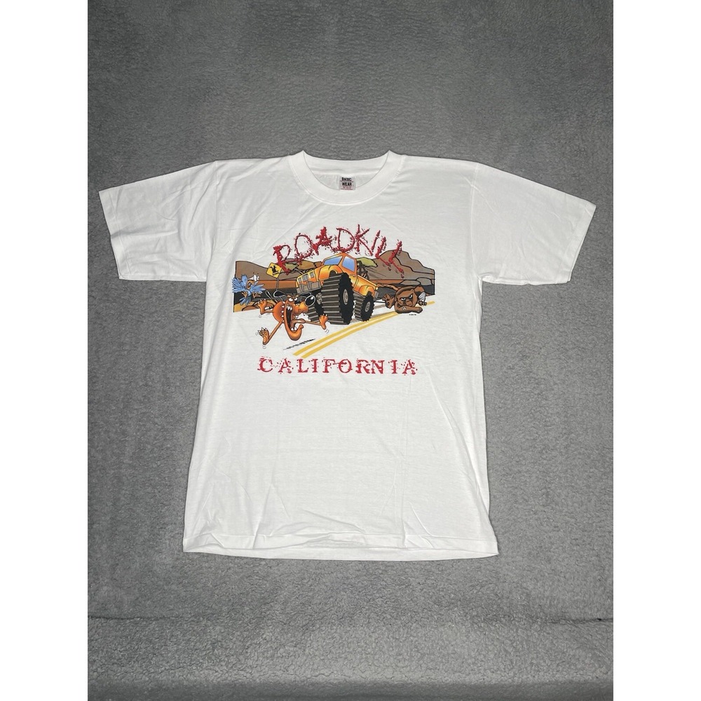 Vtg Y2K Roadkill California Animal Crossing Road T-Shirt Men Large Single Stitch
